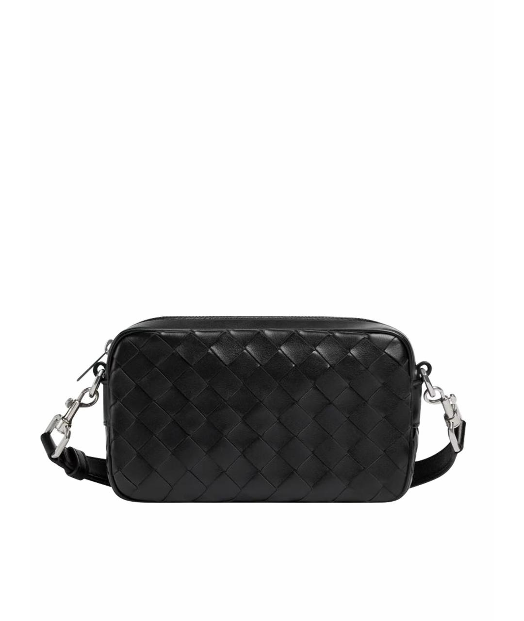 BOTTEGA VENETA Черная кожаная сумка на плечо, фото 1