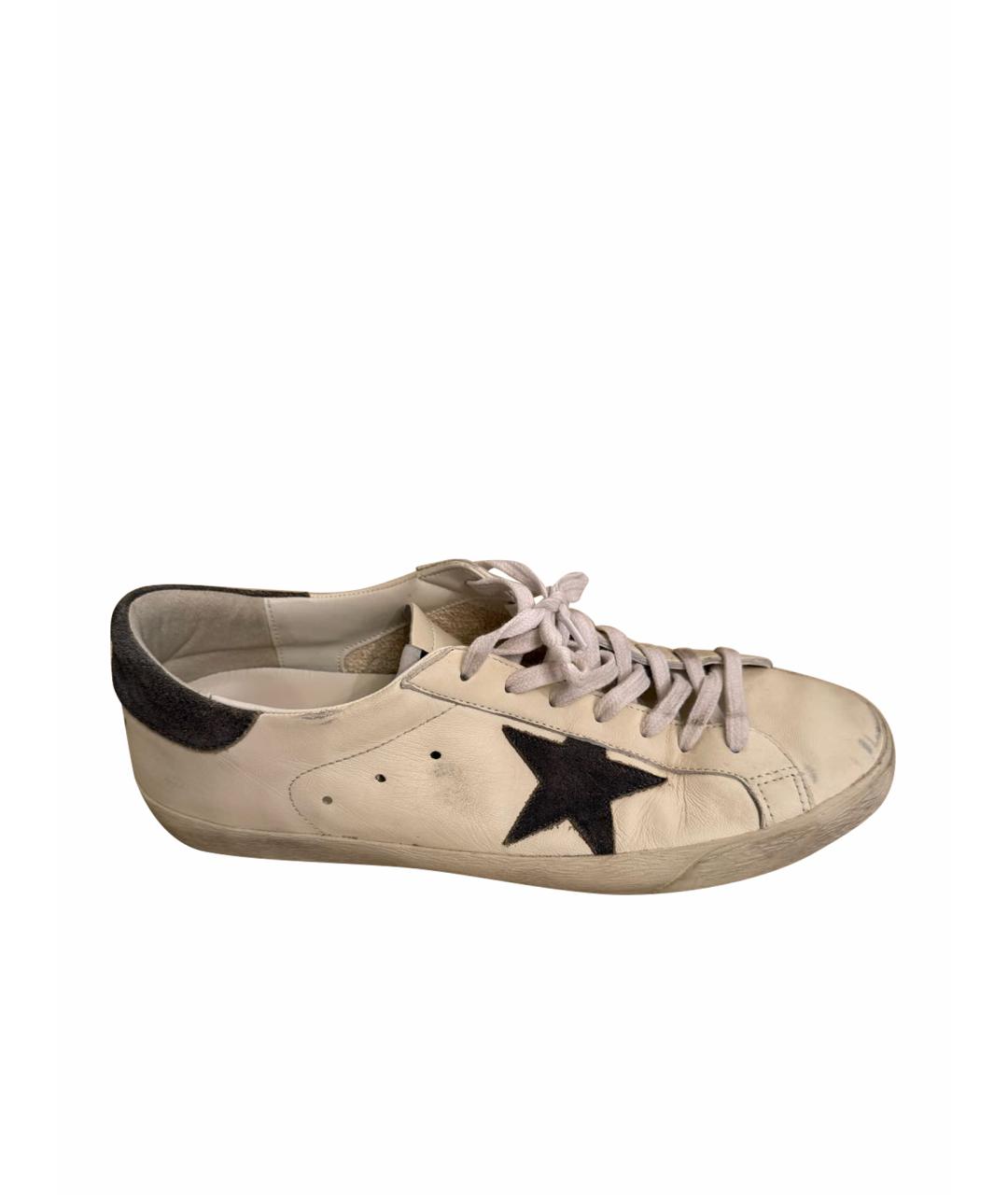 GOLDEN GOOSE DELUXE BRAND Белые кожаные низкие кроссовки / кеды, фото 1
