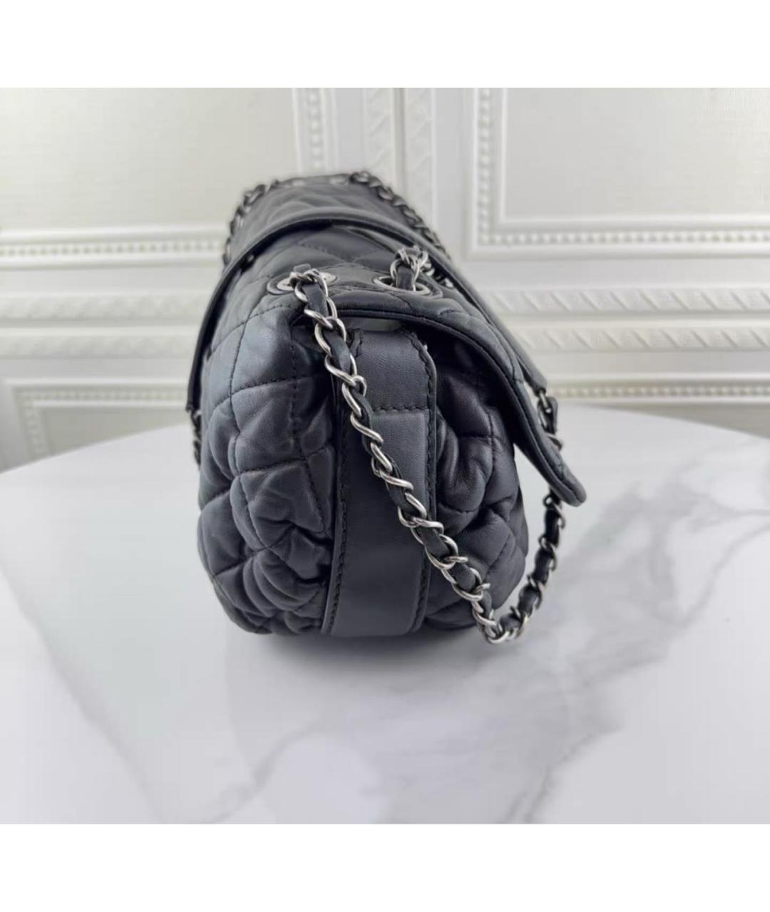 CHANEL Антрацитовая кожаная сумка через плечо, фото 2