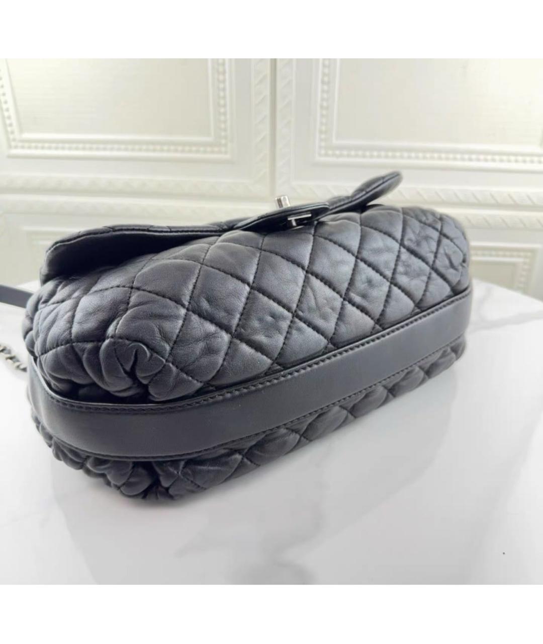 CHANEL Антрацитовая кожаная сумка через плечо, фото 5