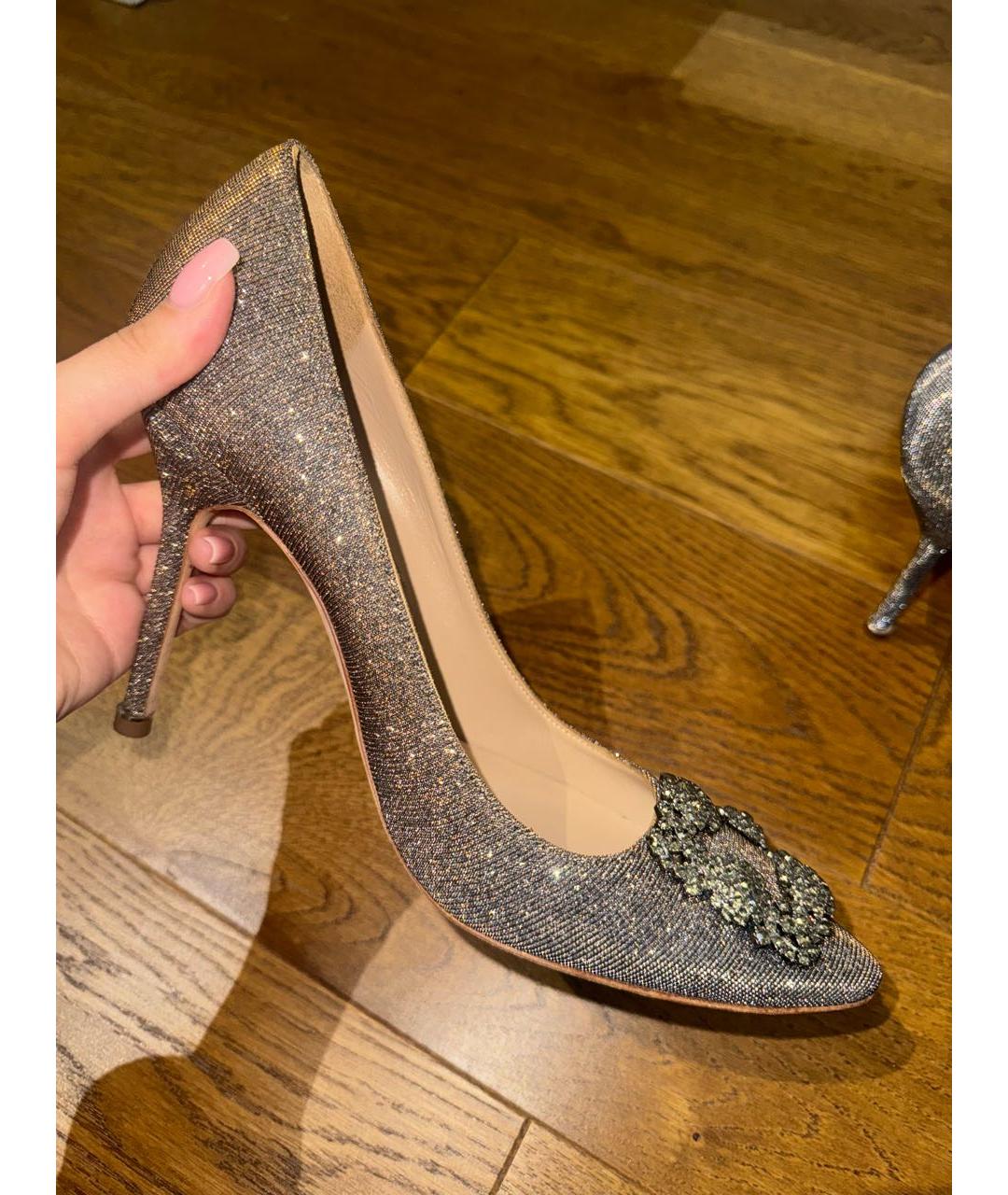 MANOLO BLAHNIK Серебряные туфли, фото 5