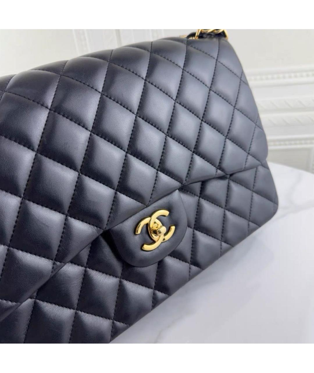 CHANEL Черная кожаная сумка тоут, фото 5