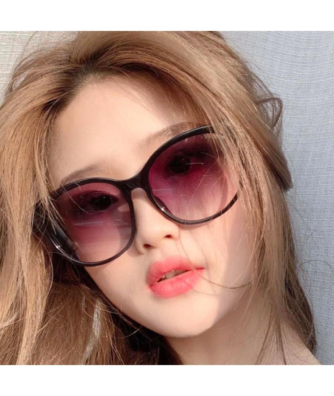 GUCCI Бордовые пластиковые солнцезащитные очки, фото 4