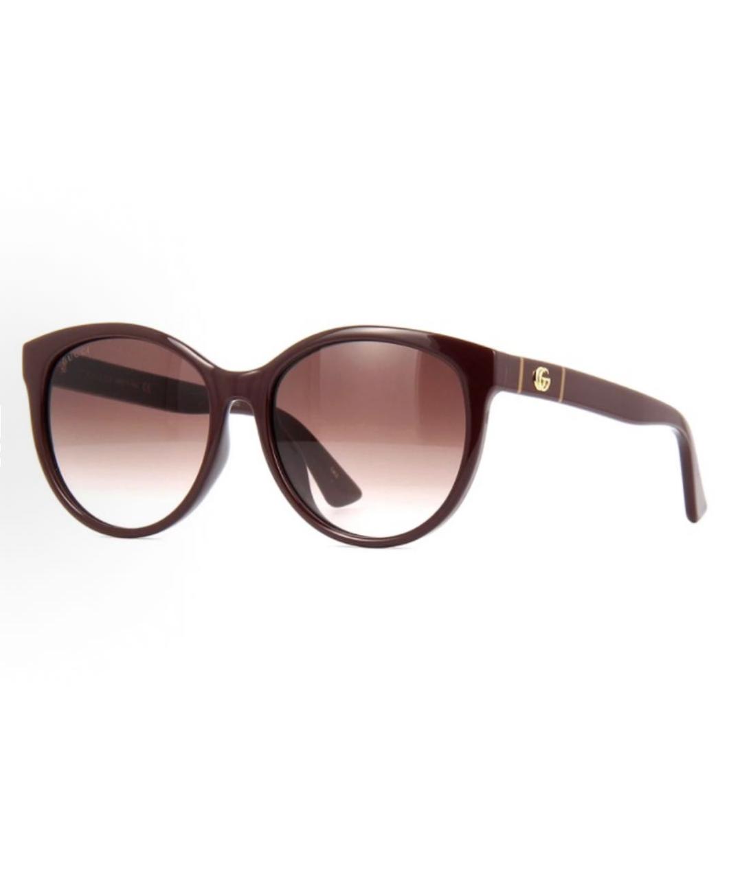GUCCI Бордовые пластиковые солнцезащитные очки, фото 5