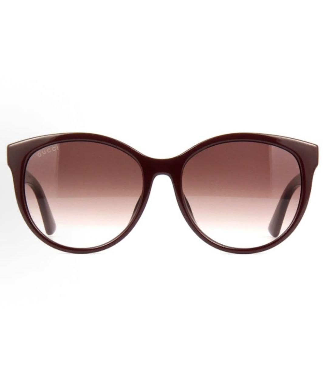 GUCCI Бордовые пластиковые солнцезащитные очки, фото 2