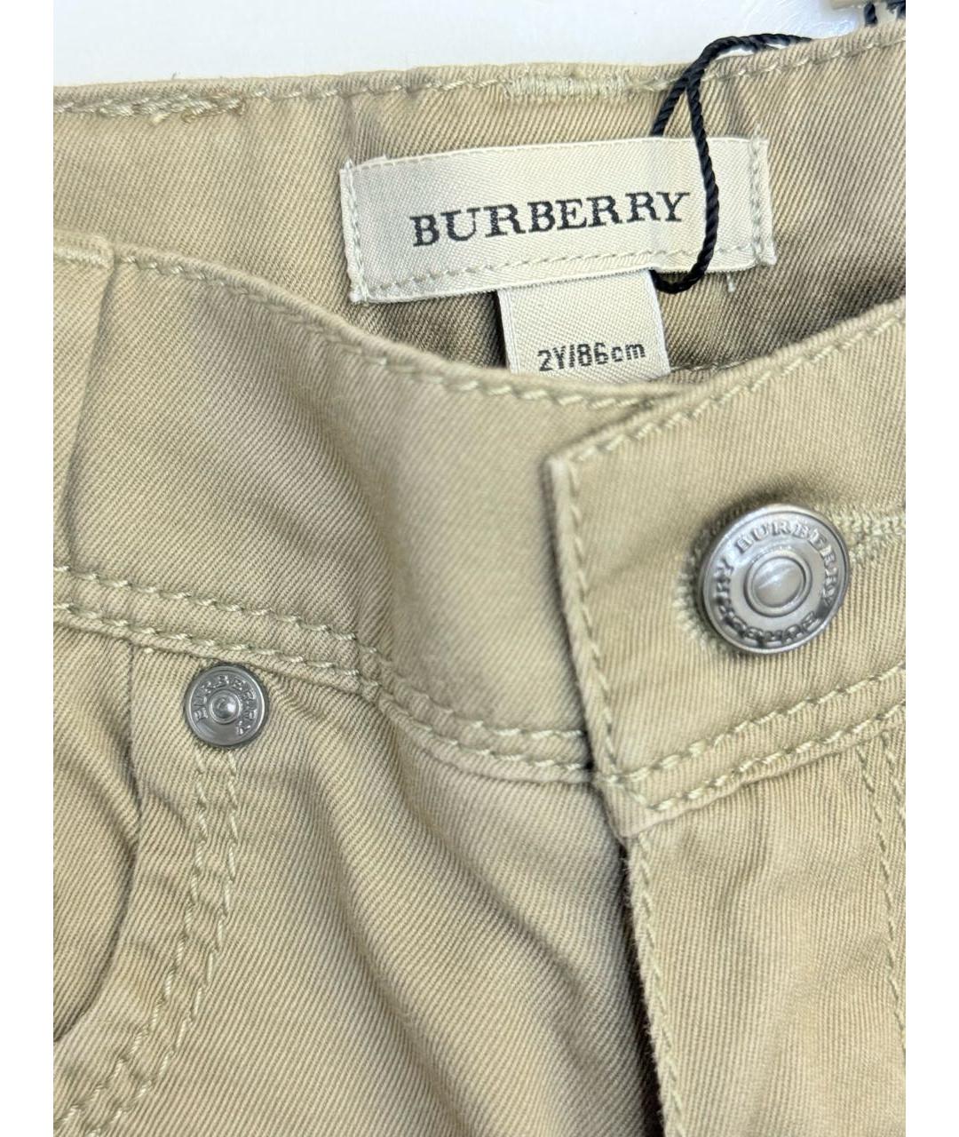 BURBERRY KIDS Бежевые хлопковые брюки и шорты, фото 4