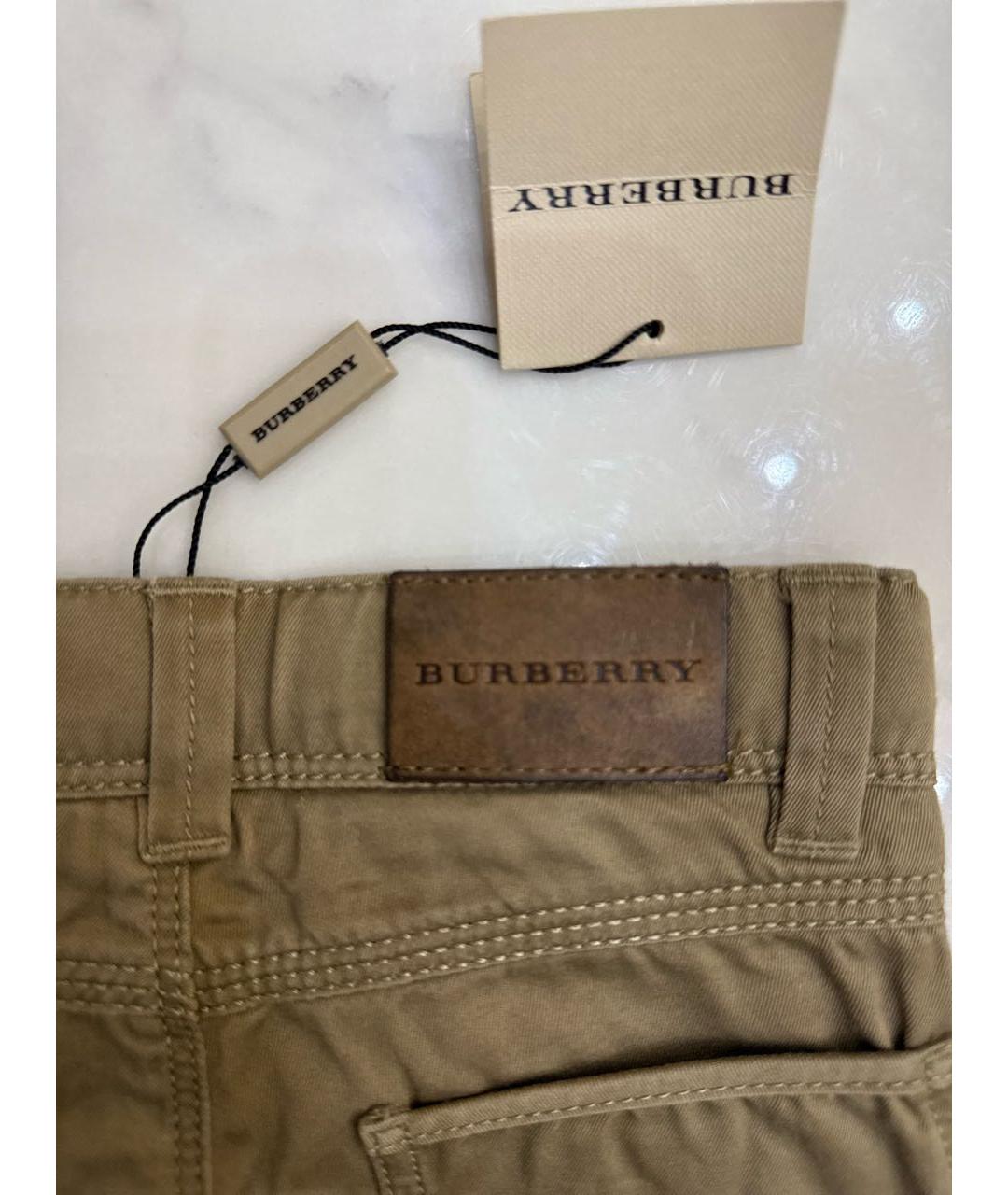 BURBERRY KIDS Бежевые хлопковые брюки и шорты, фото 5