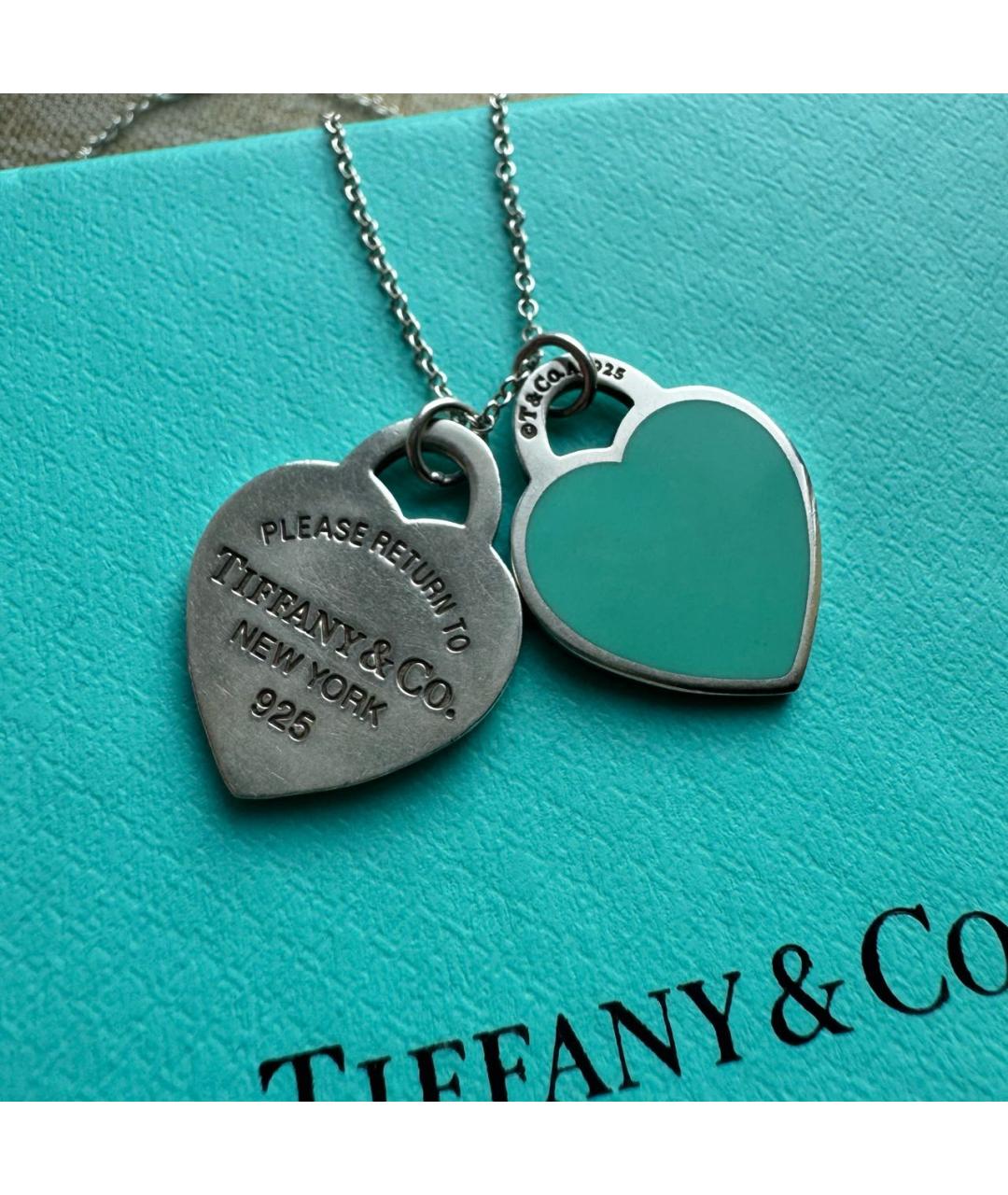 TIFFANY&CO Бирюзовая серебряная подвеска, фото 5