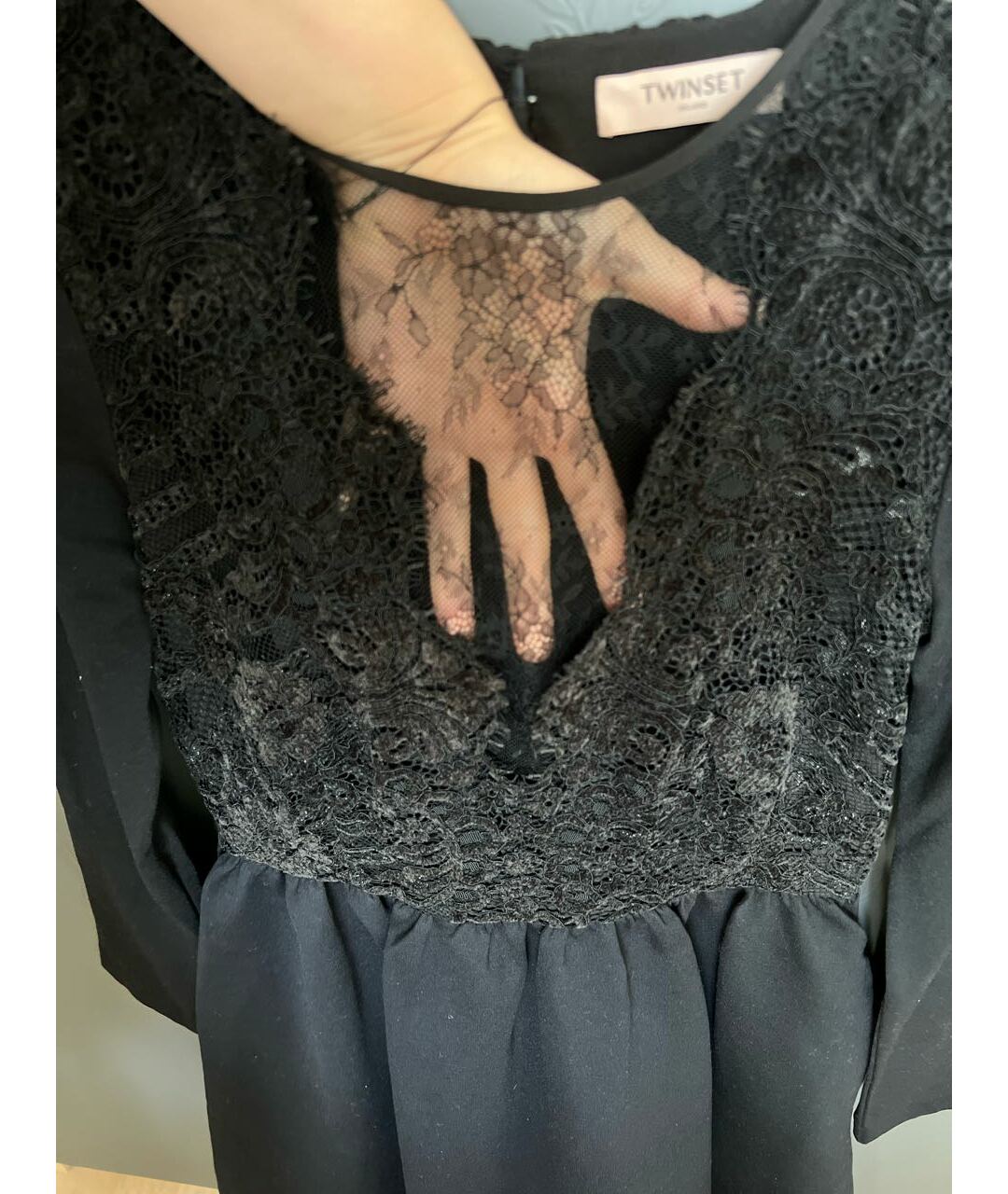 TWIN-SET Черное коктейльное платье, фото 4