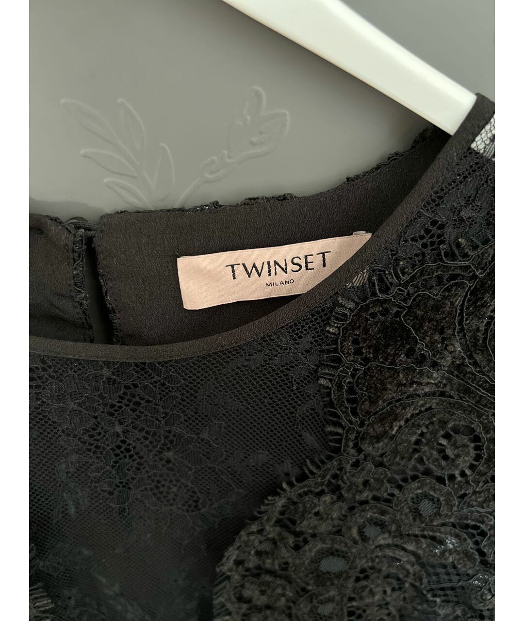 TWIN-SET Черное коктейльное платье, фото 3