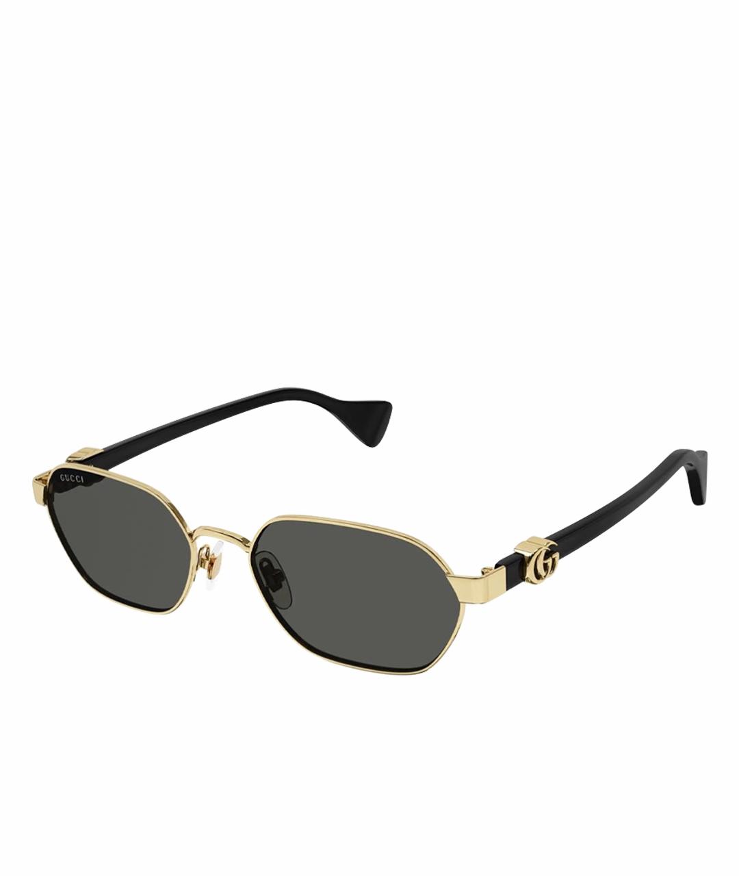 GUCCI Золотые металлические солнцезащитные очки, фото 1