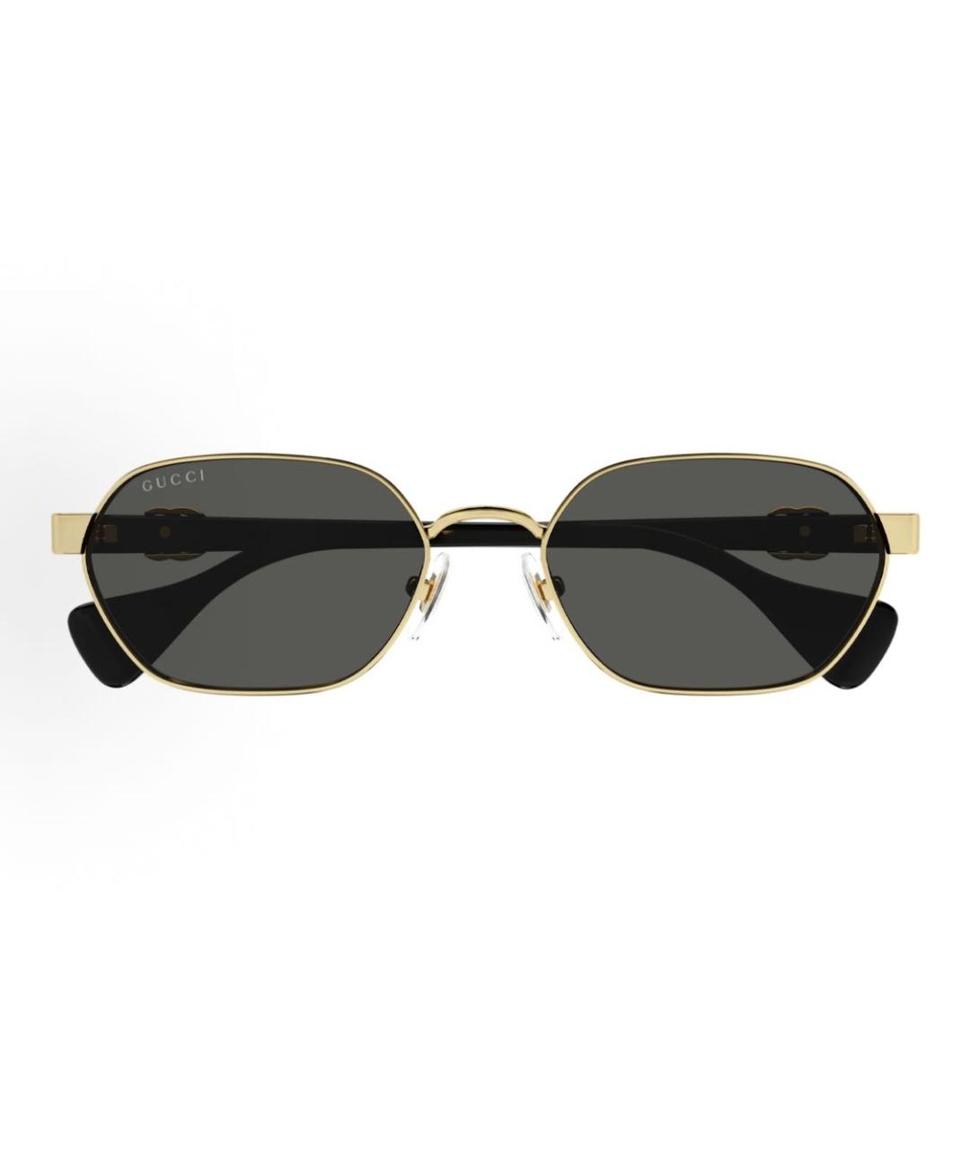 GUCCI Золотые металлические солнцезащитные очки, фото 2