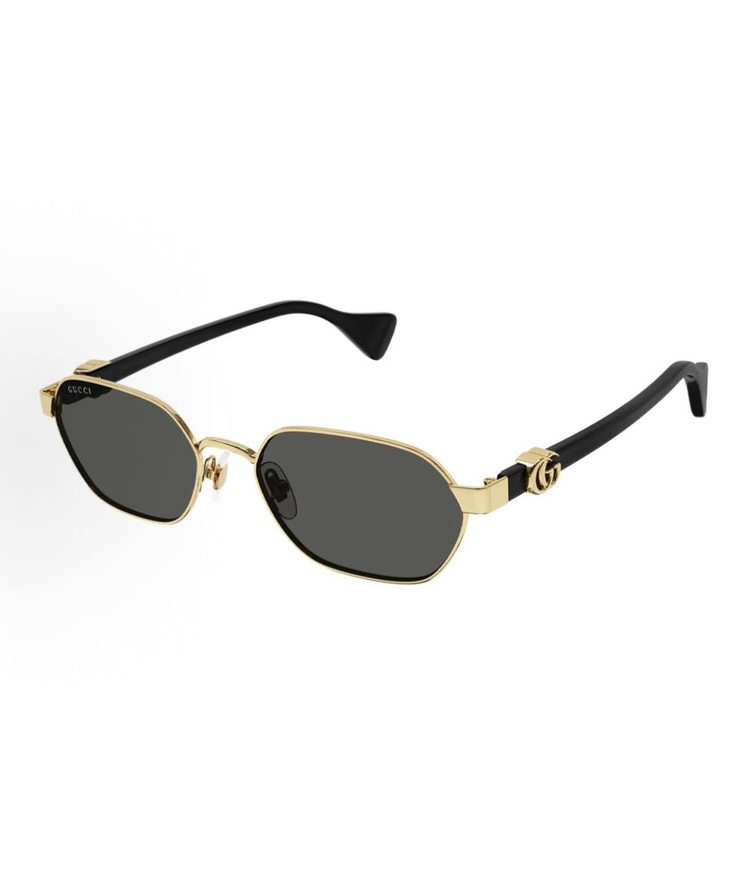 GUCCI Золотые металлические солнцезащитные очки, фото 4