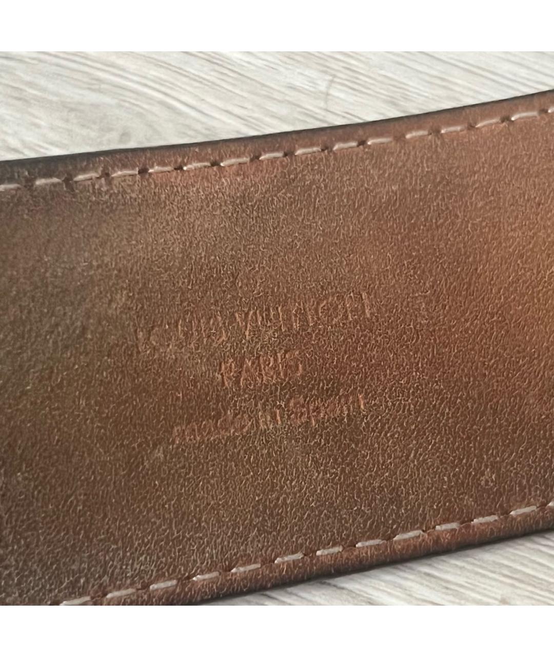 LOUIS VUITTON Коричневый кожаный ремень, фото 6