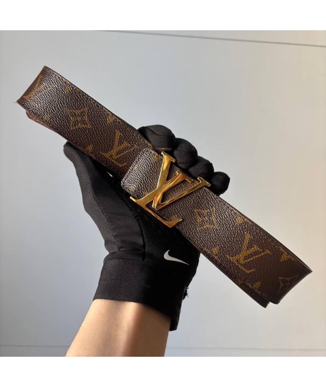 LOUIS VUITTON Коричневый кожаный ремень, фото 7