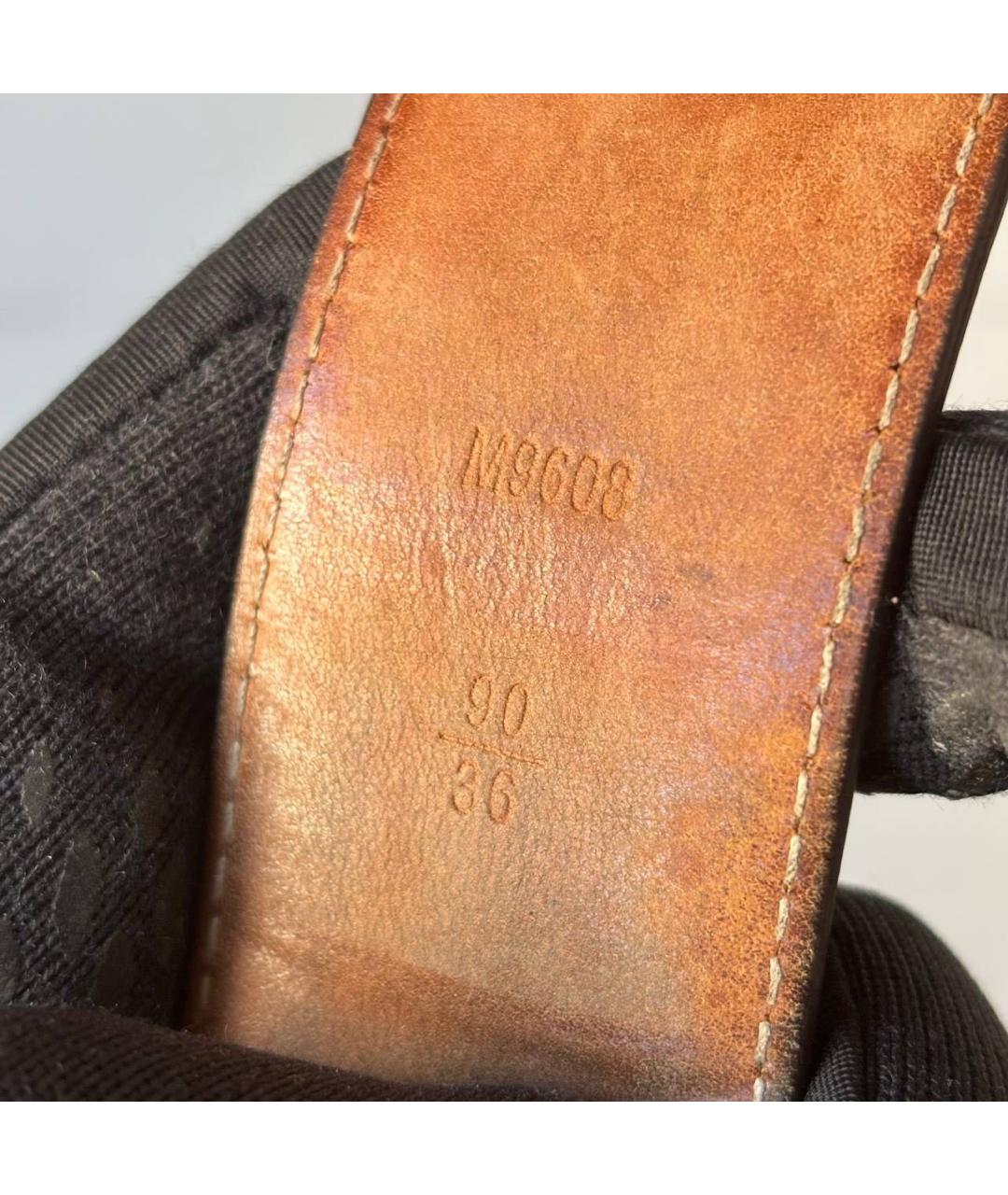 LOUIS VUITTON Коричневый кожаный ремень, фото 5