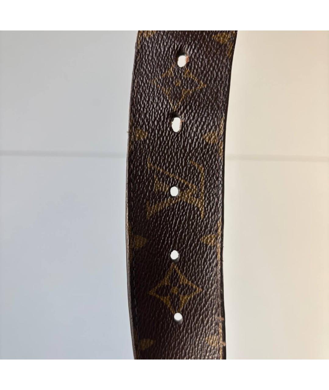 LOUIS VUITTON Коричневый кожаный ремень, фото 4