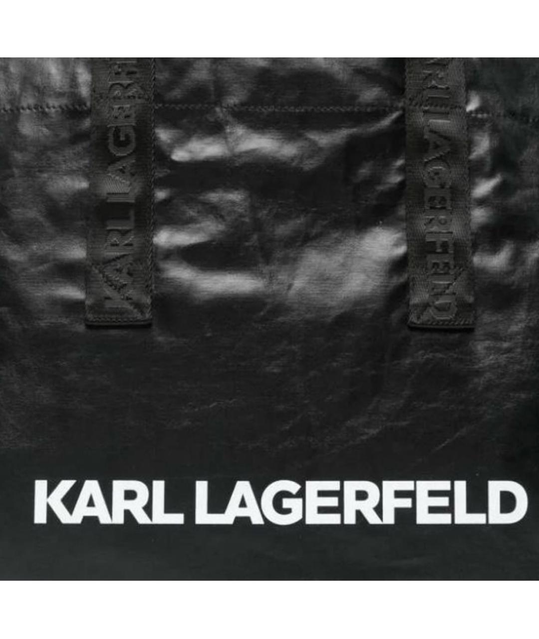 KARL LAGERFELD Черная тканевая сумка тоут, фото 4