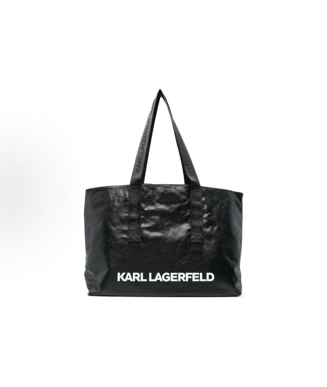 KARL LAGERFELD Черная тканевая сумка тоут, фото 6