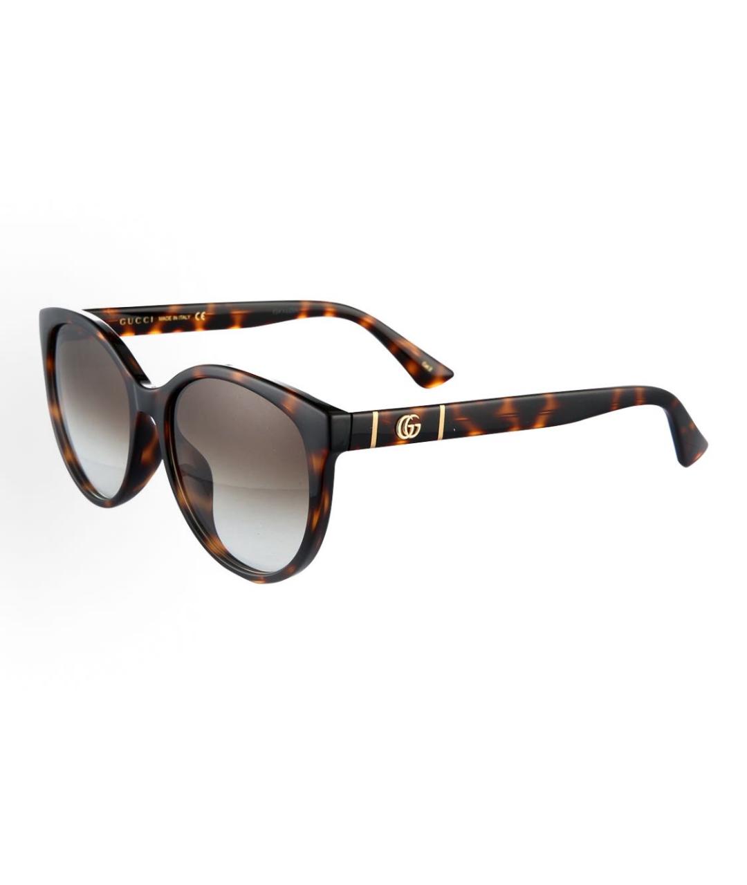 GUCCI Коричневые пластиковые солнцезащитные очки, фото 4