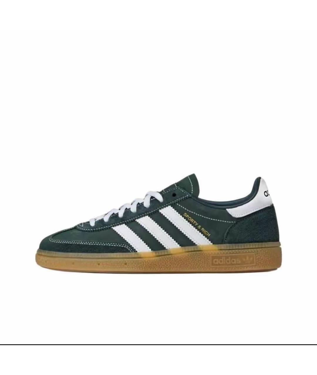 ADIDAS Зеленые нубуковые кроссовки, фото 3