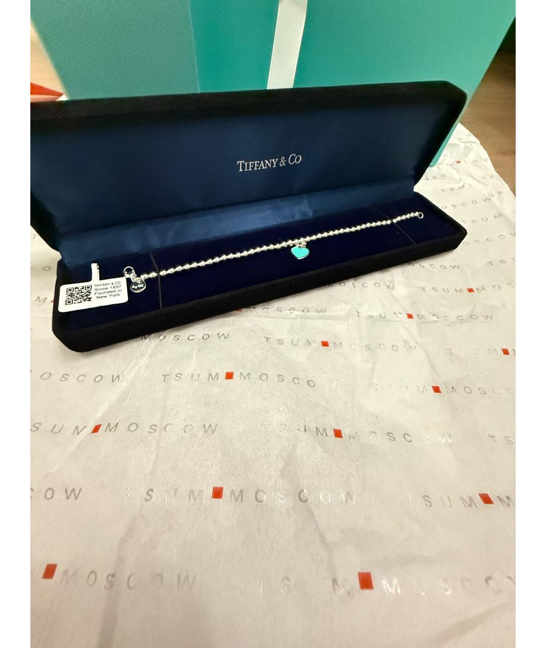 TIFFANY&CO Бирюзовый серебряный браслет, фото 4
