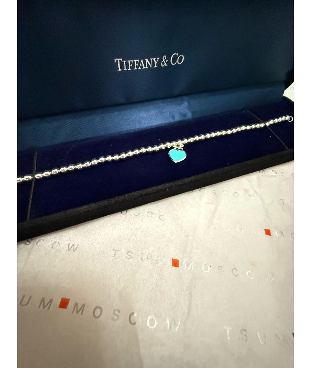 TIFFANY&CO Бирюзовый серебряный браслет, фото 7