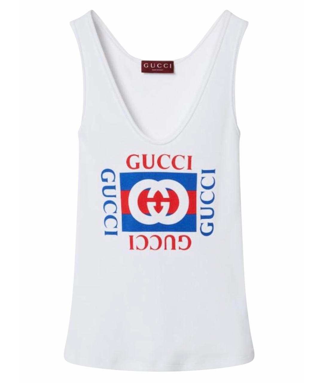 GUCCI Белая хлопковая майка, фото 1