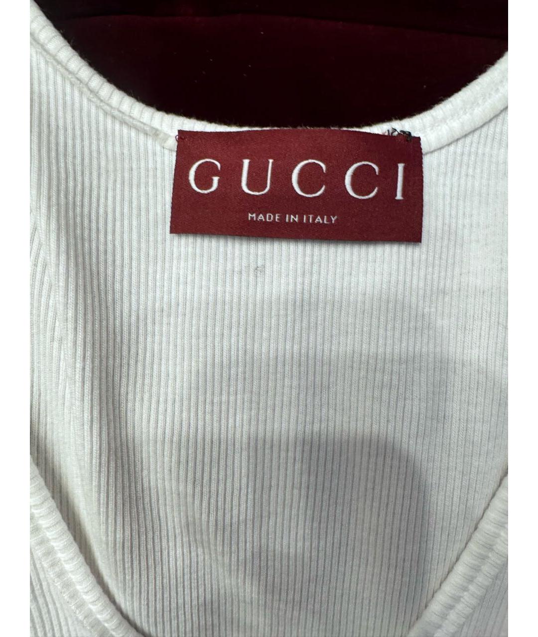 GUCCI Белая хлопковая майка, фото 3
