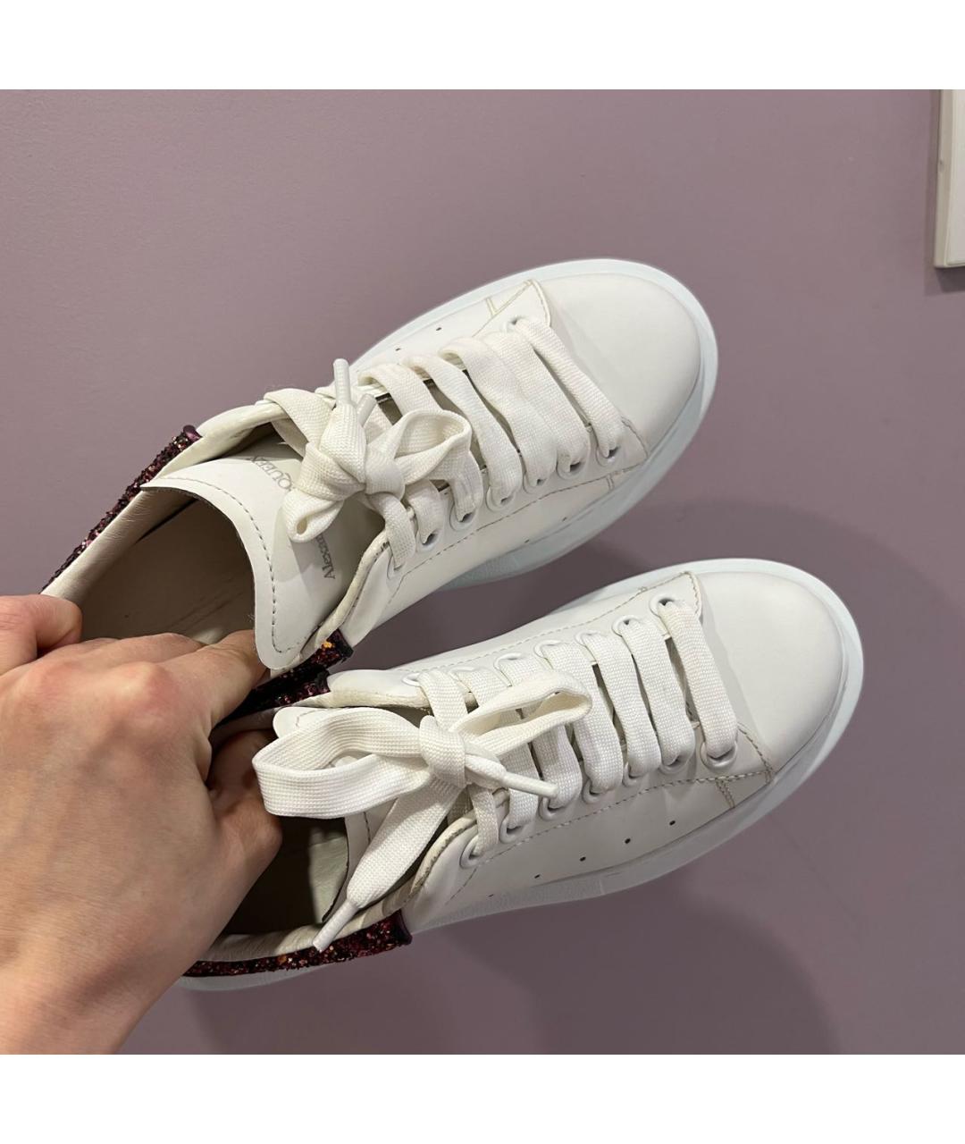 ALEXANDER MCQUEEN Белые кожаные кеды, фото 3