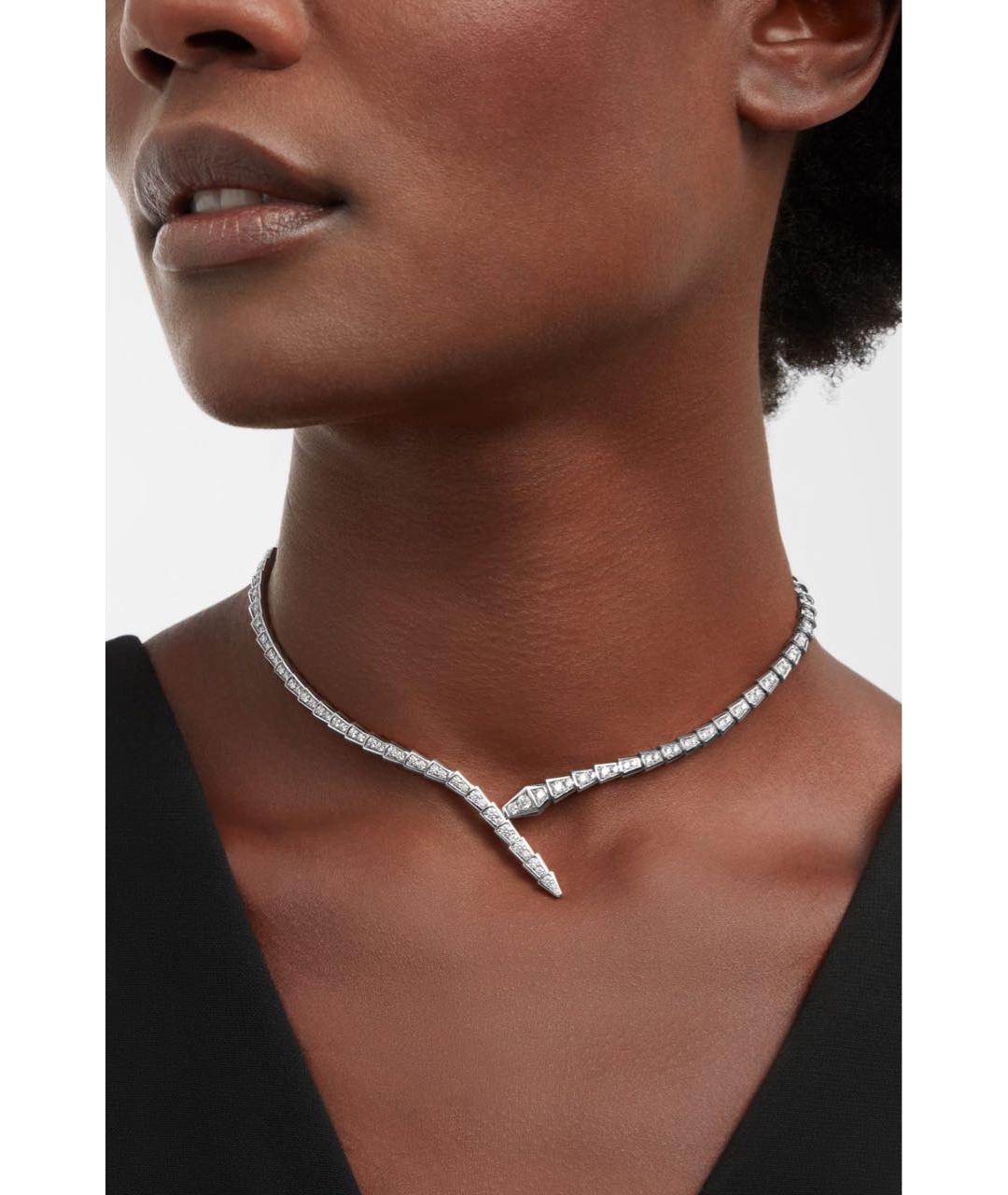 BVLGARI Белое колье из белого золота, фото 2
