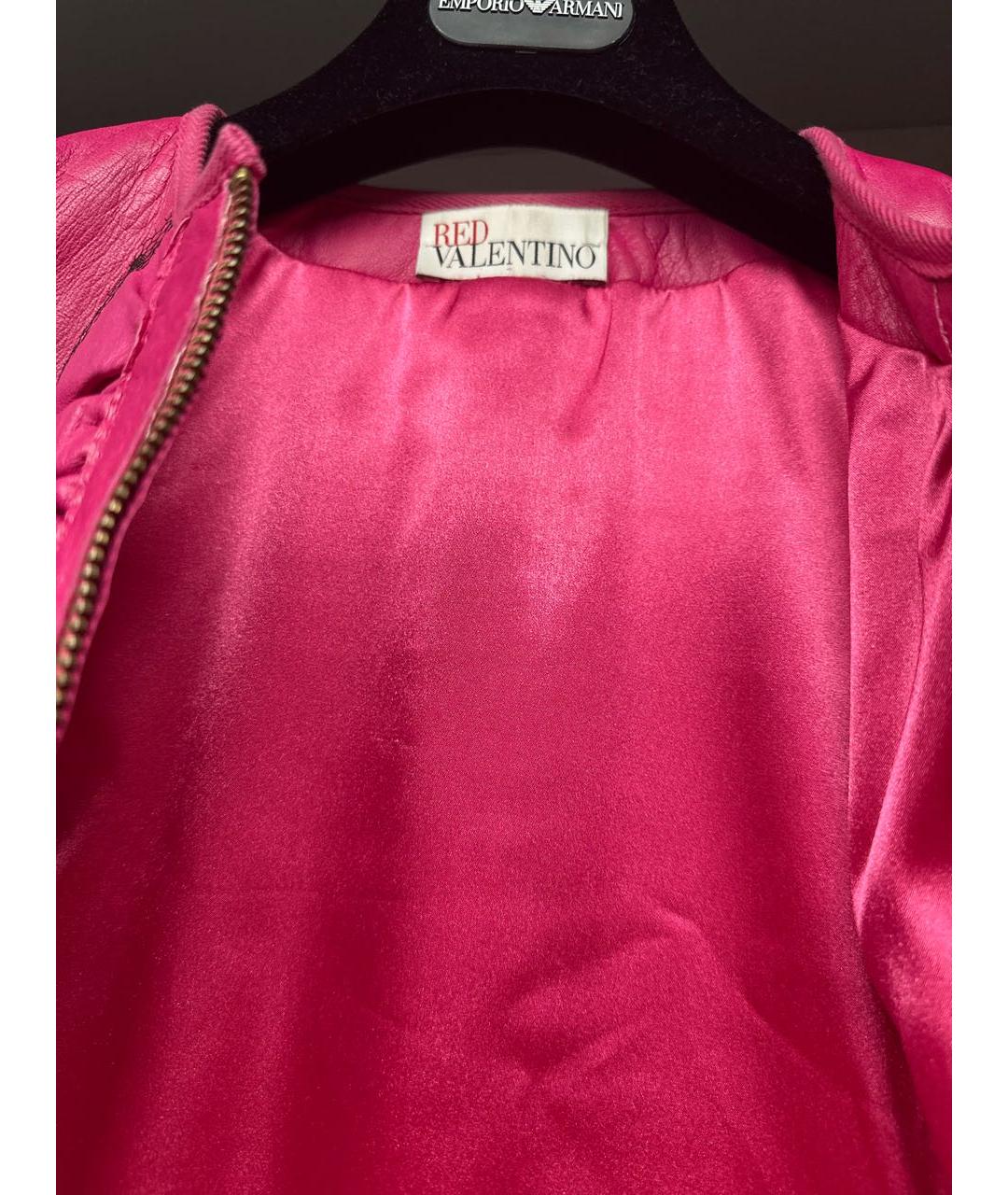 RED VALENTINO Розовая кожаная куртка, фото 3
