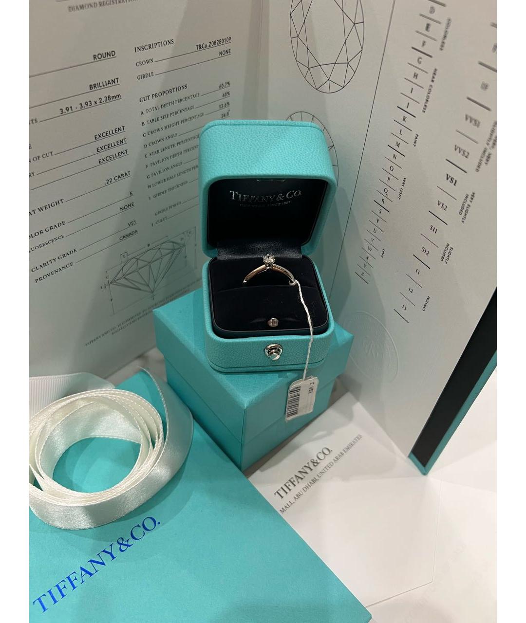 TIFFANY&CO Серебряное платиновое кольцо, фото 4