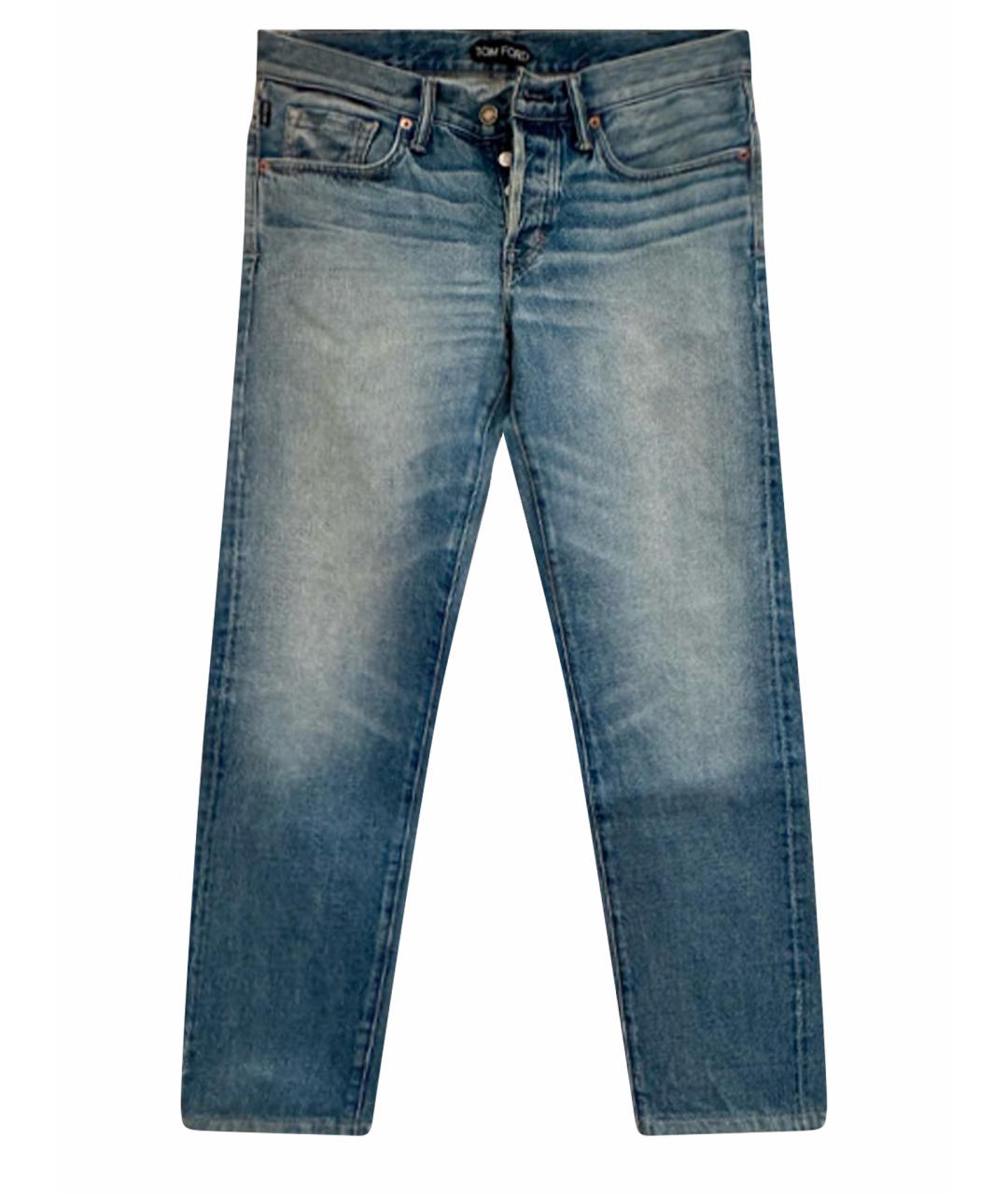 TOM FORD Голубые хлопковые джинсы скинни, фото 1