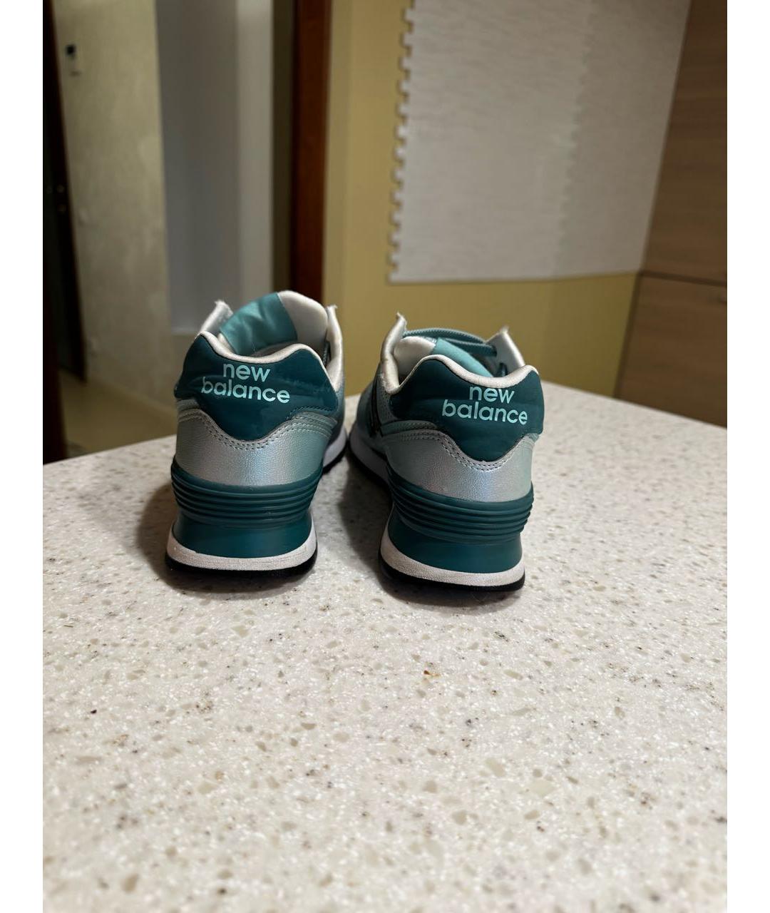 NEW BALANCE Бирюзовые кожаные кроссовки, фото 4