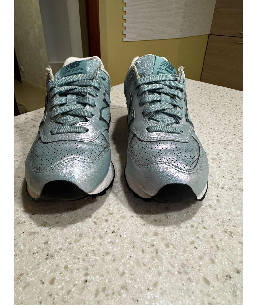 NEW BALANCE Бирюзовые кожаные кроссовки, фото 2