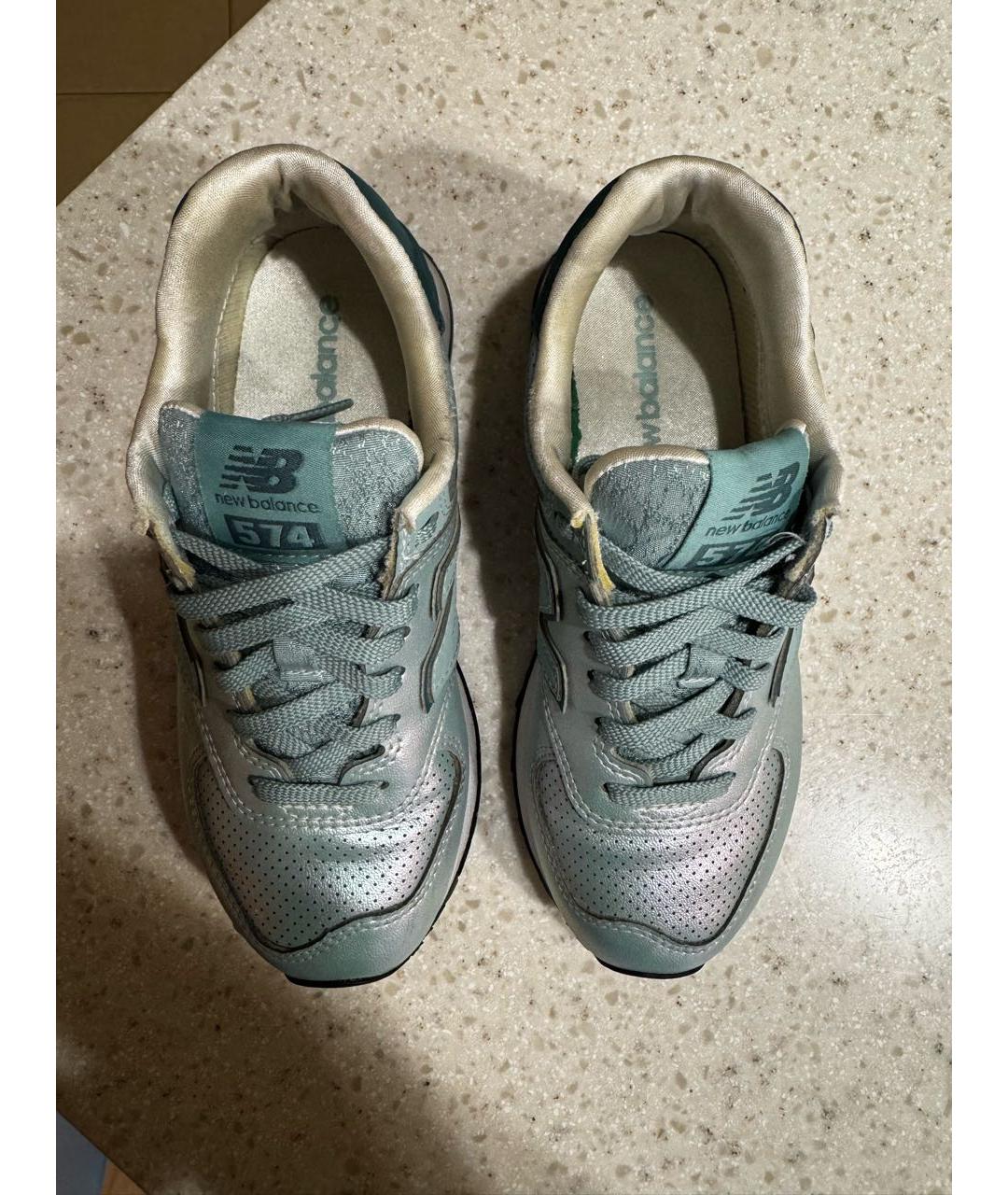 NEW BALANCE Бирюзовые кожаные кроссовки, фото 3