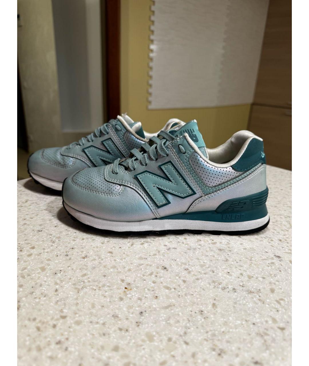 NEW BALANCE Бирюзовые кожаные кроссовки, фото 9