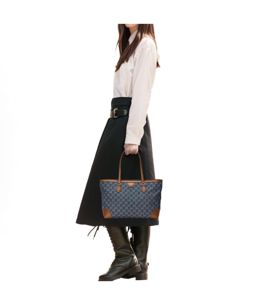 GUCCI Синяя сумка тоут, фото 6