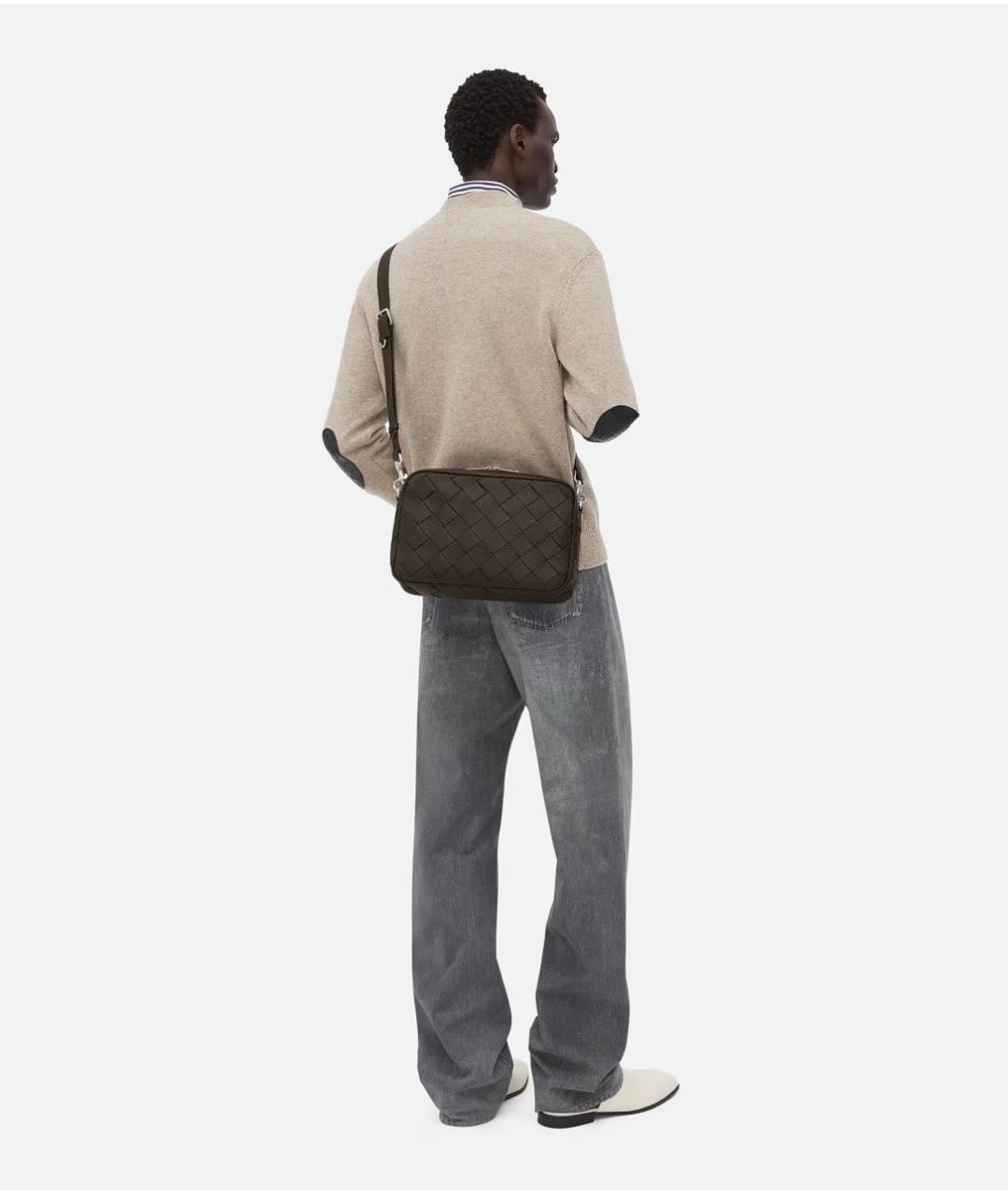 BOTTEGA VENETA Коричневая кожаная сумка на плечо, фото 4