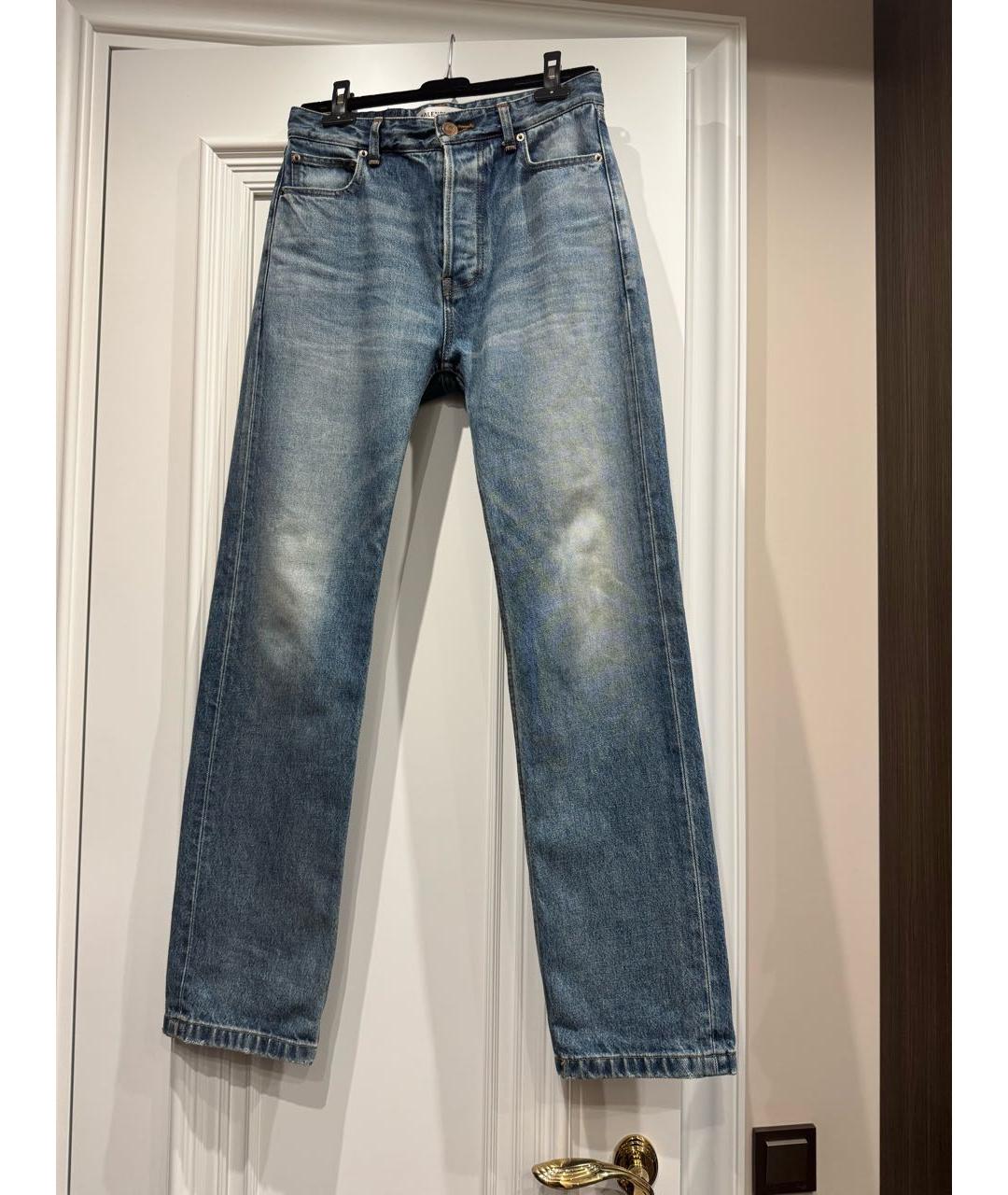 BALENCIAGA Синие хлопковые прямые джинсы, фото 5