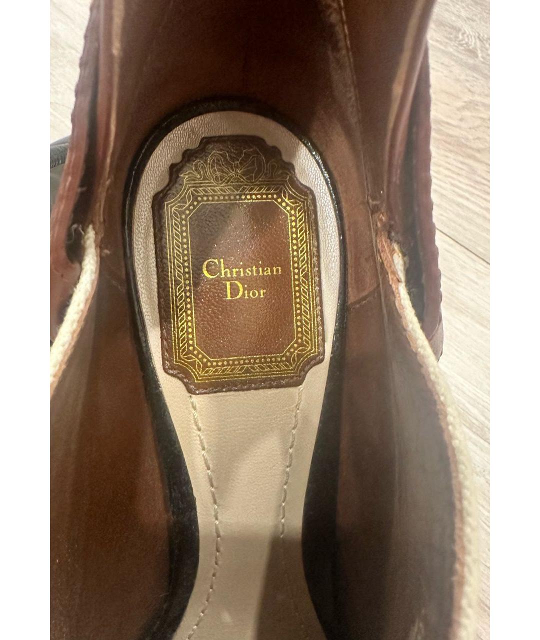 CHRISTIAN DIOR Черные кожаные ботильоны, фото 3