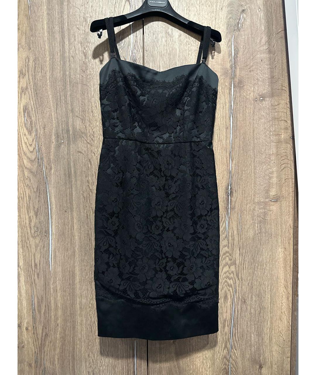 DOLCE&GABBANA Черное вискозное коктейльное платье, фото 7