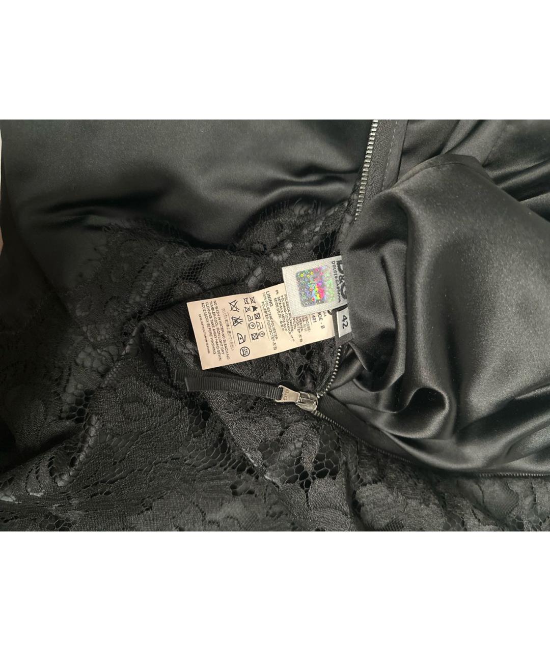 DOLCE&GABBANA Черное вискозное коктейльное платье, фото 5