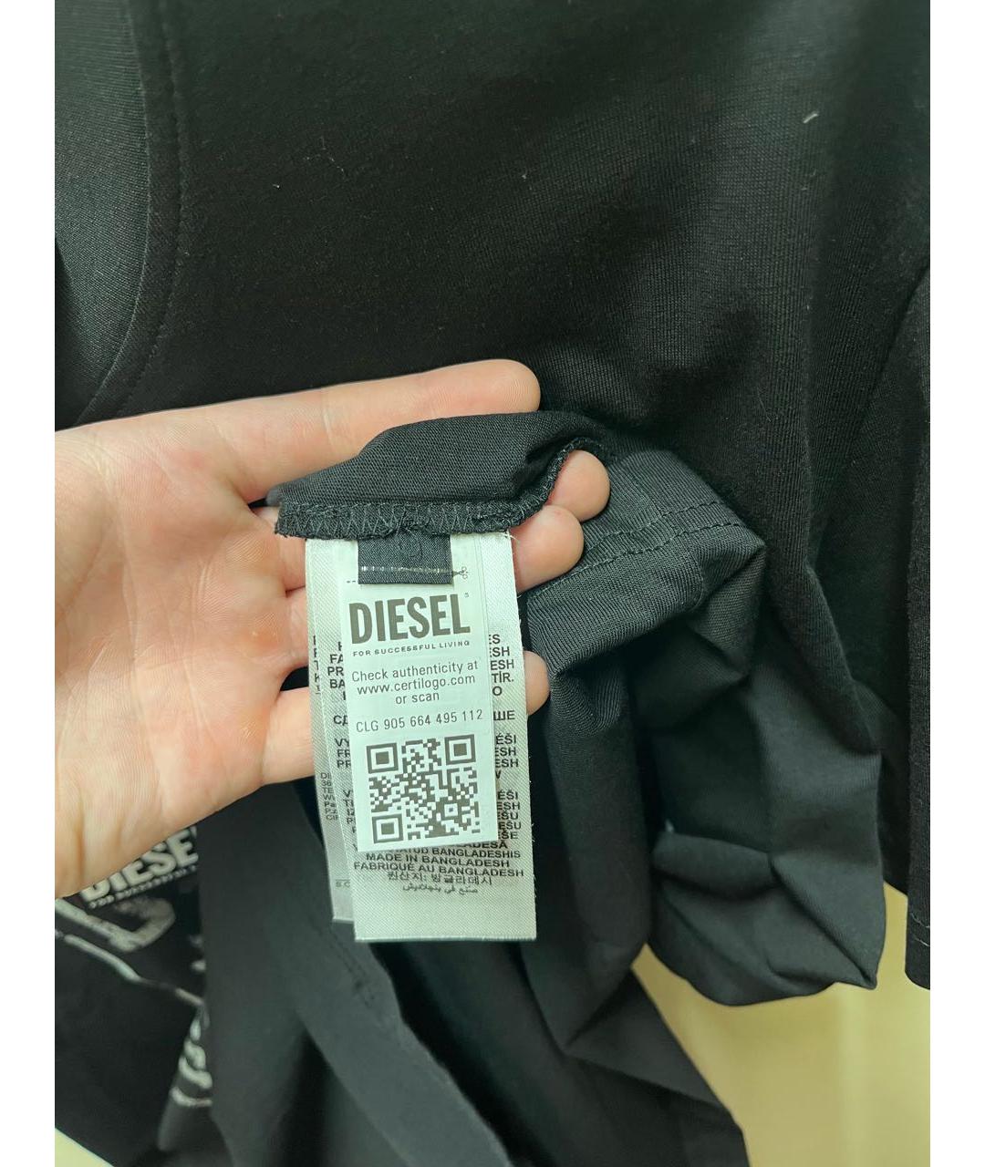 DIESEL Черная хлопковая футболка, фото 3