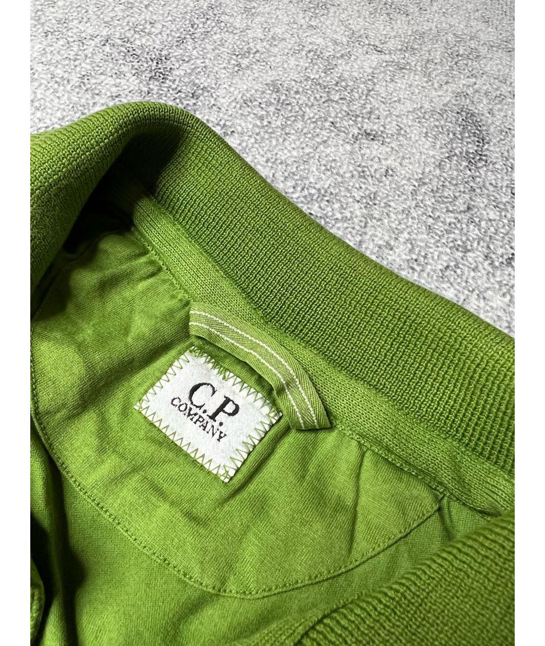 CP COMPANY Салатовыое хлопковое поло с коротким рукавом, фото 5