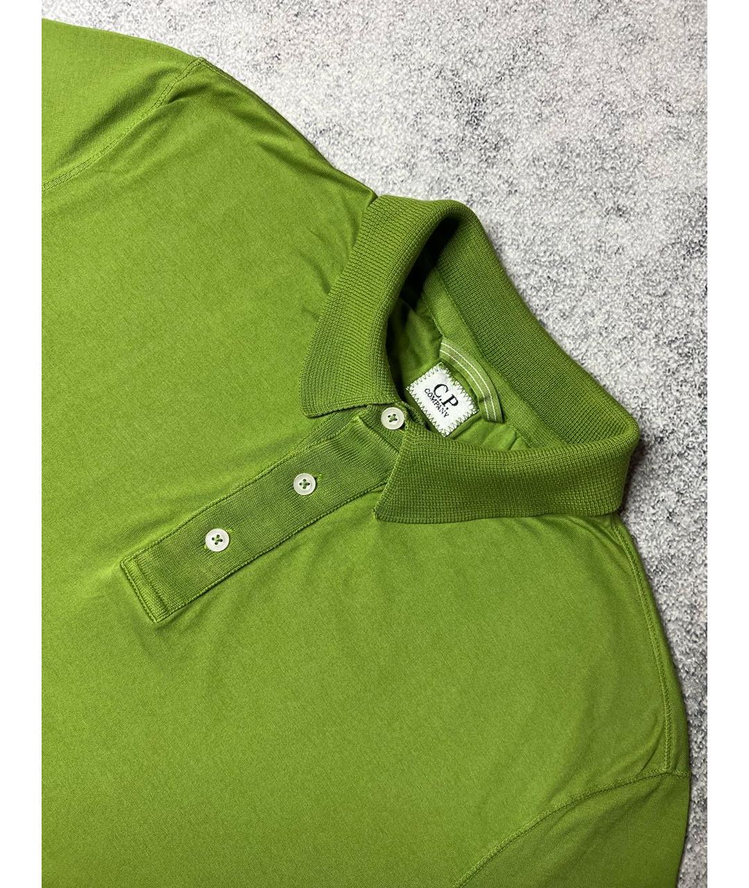 CP COMPANY Салатовыое хлопковое поло с коротким рукавом, фото 3