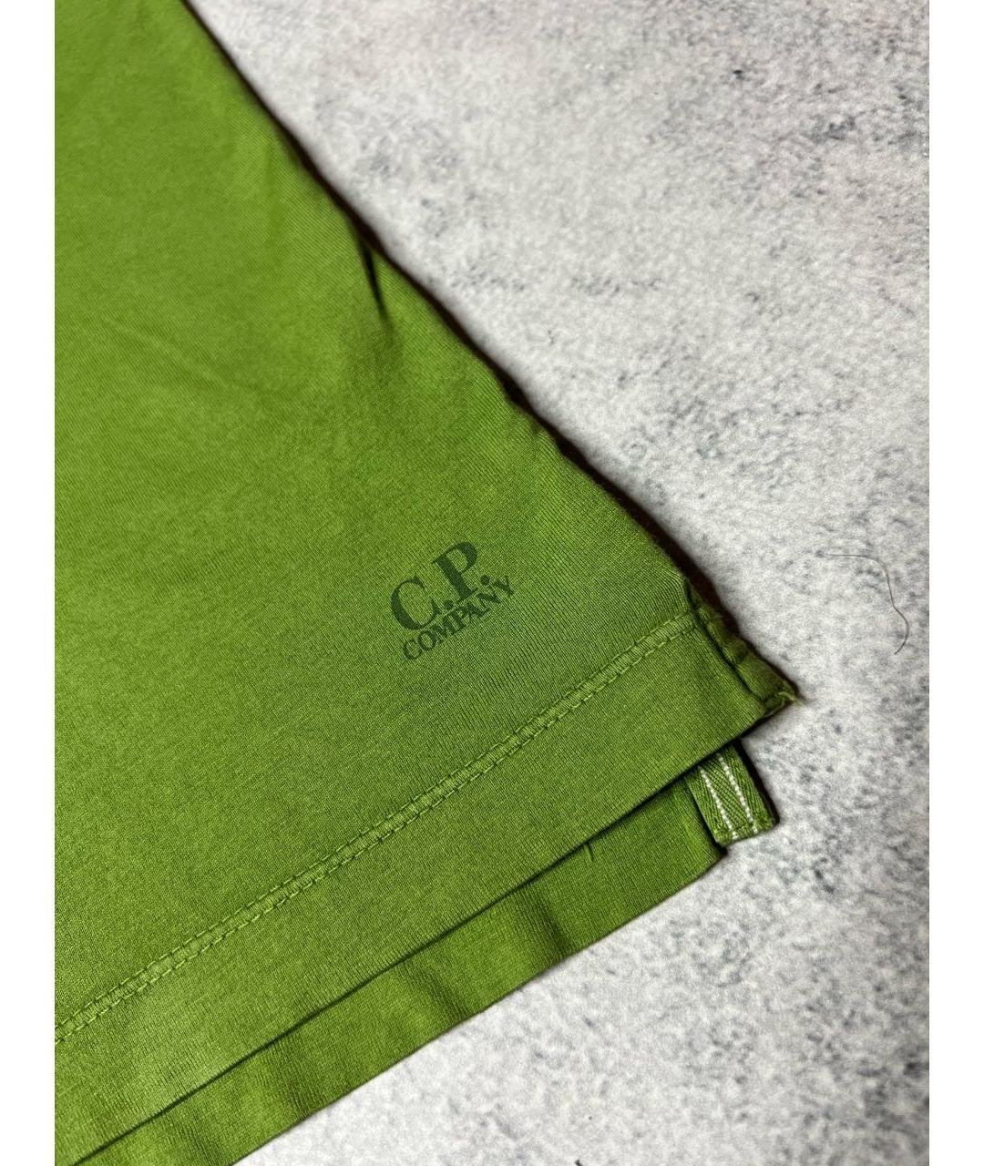 CP COMPANY Салатовыое хлопковое поло с коротким рукавом, фото 2