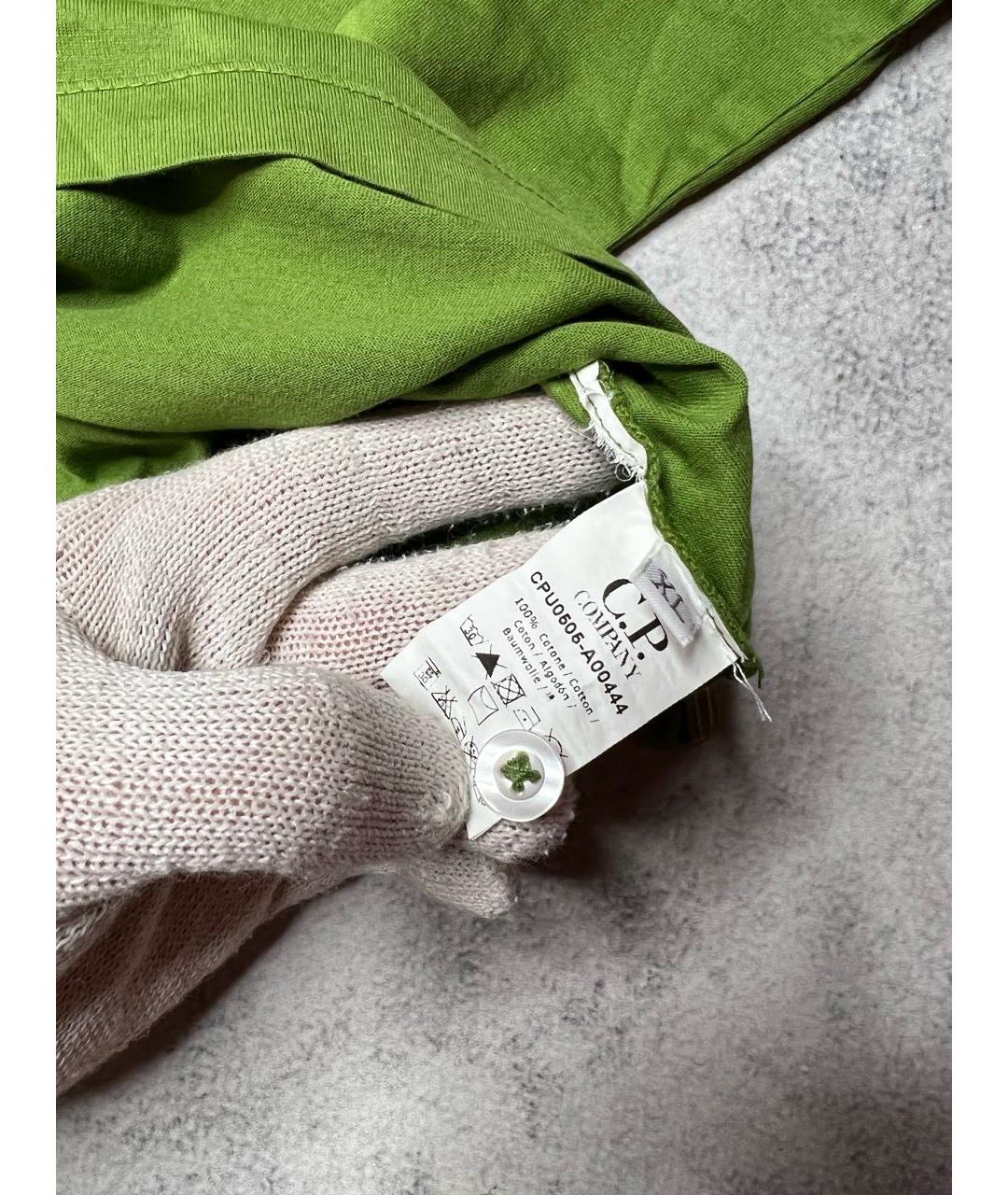 CP COMPANY Салатовыое хлопковое поло с коротким рукавом, фото 6