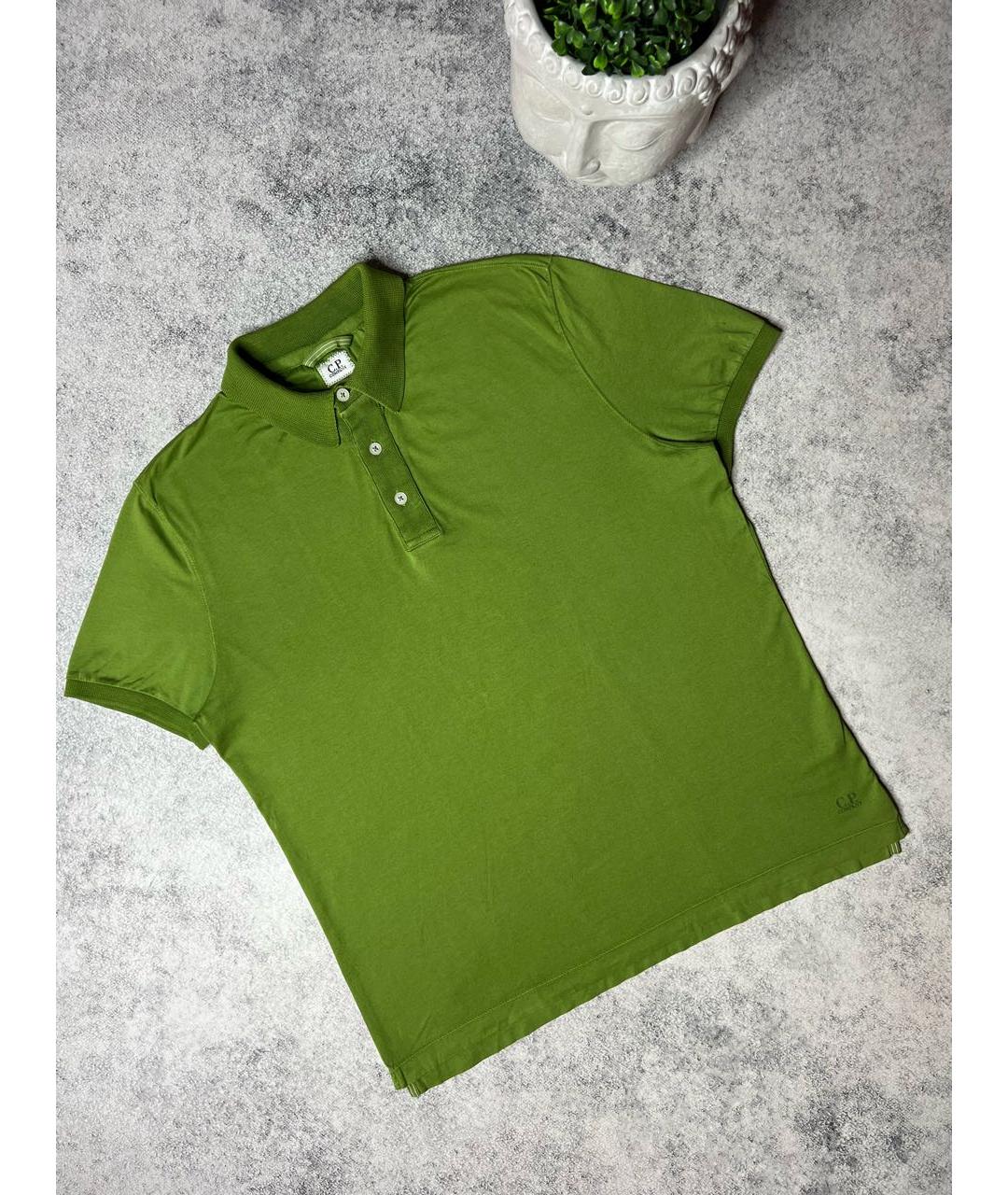 CP COMPANY Салатовыое хлопковое поло с коротким рукавом, фото 7